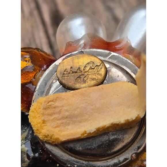 Vintage Wendy Gell Black Faux Pearl & Crystal Rhinestone Runway Clip On Earrings - Picture 7 of 9